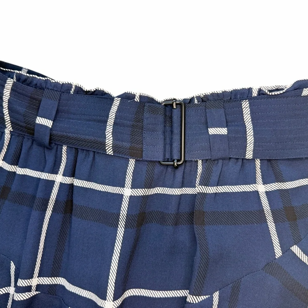 A.L.C. Asymmetrical Navy Plaid Mini Skirt